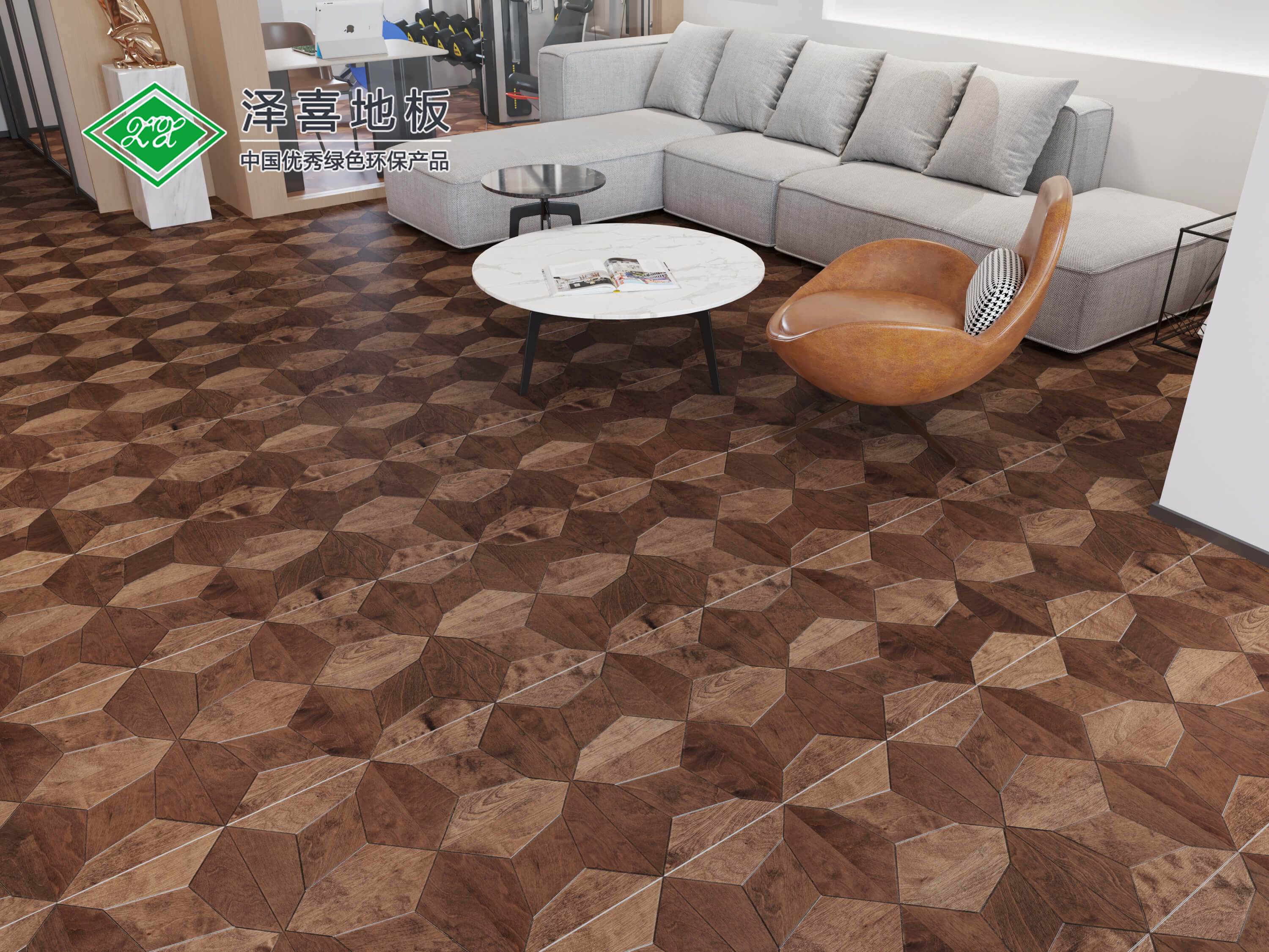 爱诺法赛地板 H3 拼花系列木地板效果图-地板网